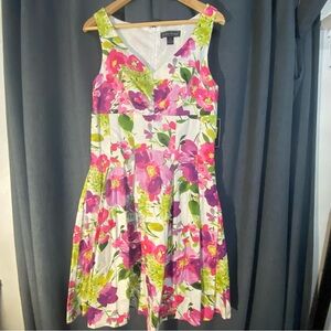 NWT Jessica Howard Sleeveless Dress Floral Fit-And-Flare Midi Multicolor Size 10